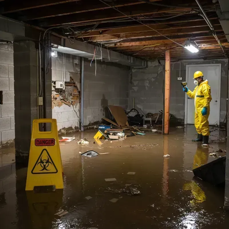 Flooded Basement Electrical Hazard in Brown County, KS Property